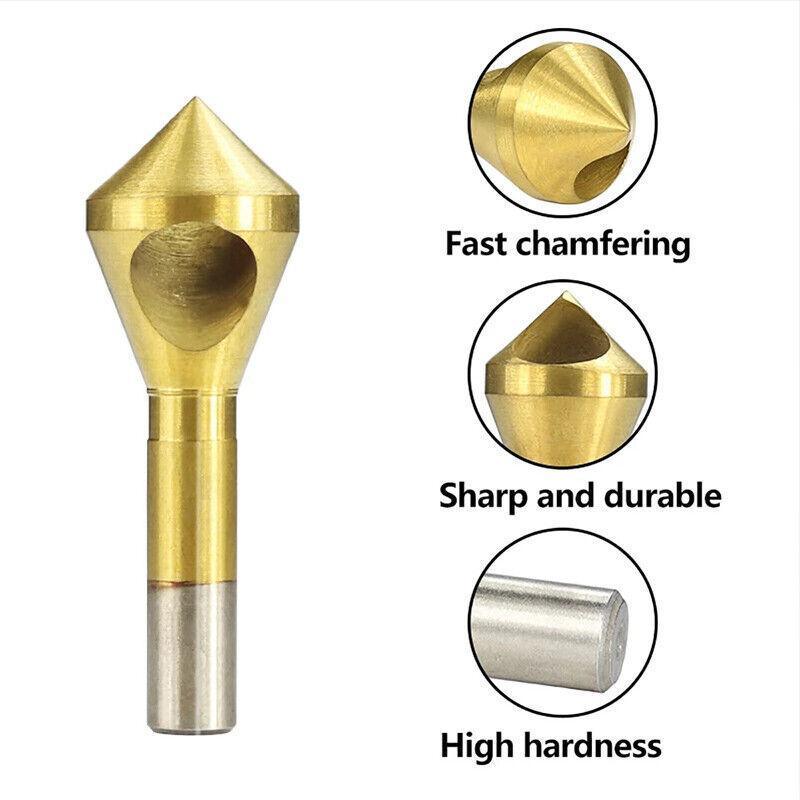 HSS Countersink Chamfer Drill Bit Set Titanium Coated Deburring Tools