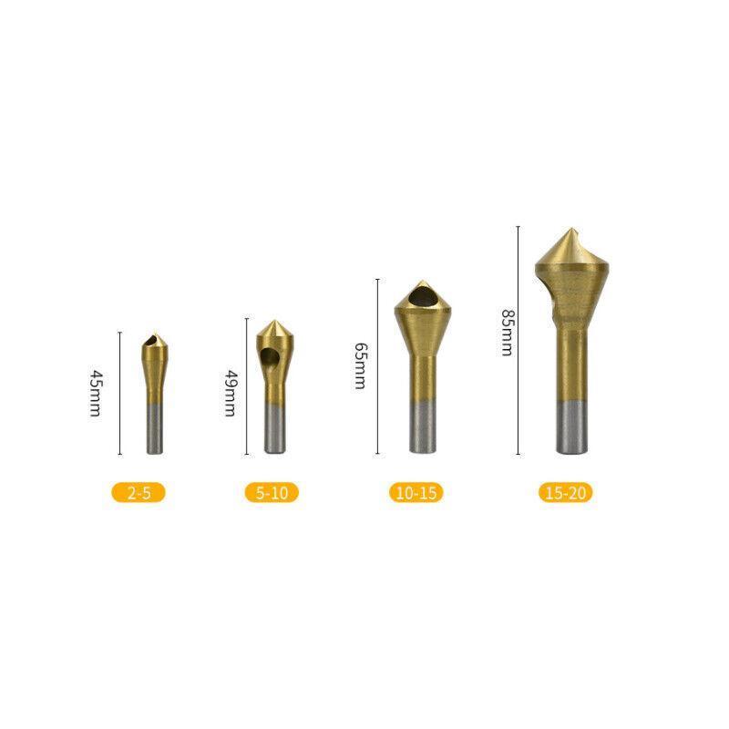 HSS Countersink Chamfer Drill Bit Set Titanium Coated Deburring Tools