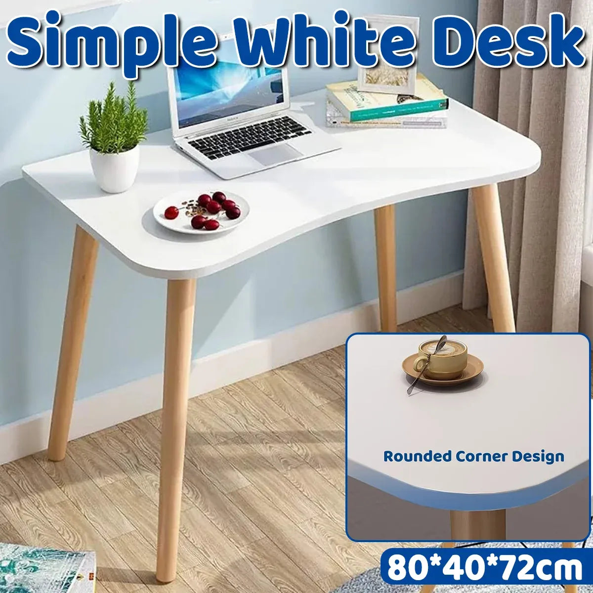 Rectangular Desktop Computer Desk Office Table Sturdy Space-Saving Home Office