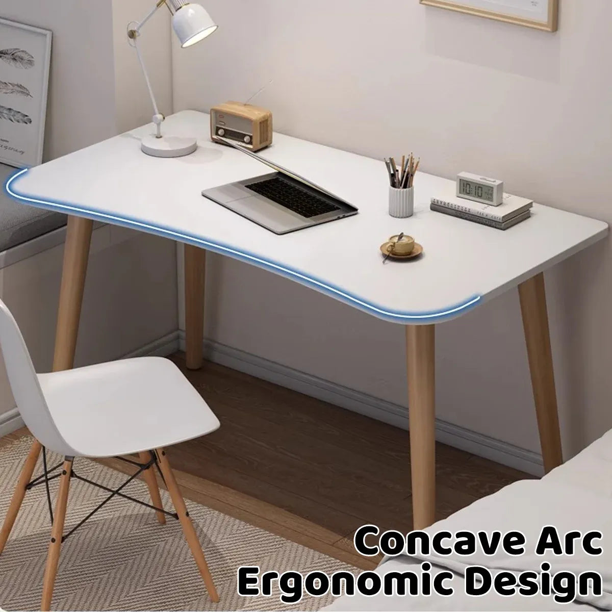 Rectangular Desktop Computer Desk Office Table Sturdy Space-Saving Home Office