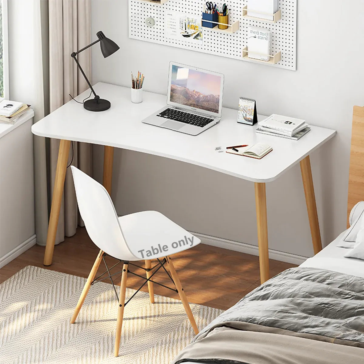 Rectangular Desktop Computer Desk Office Table Sturdy Space-Saving Home Office