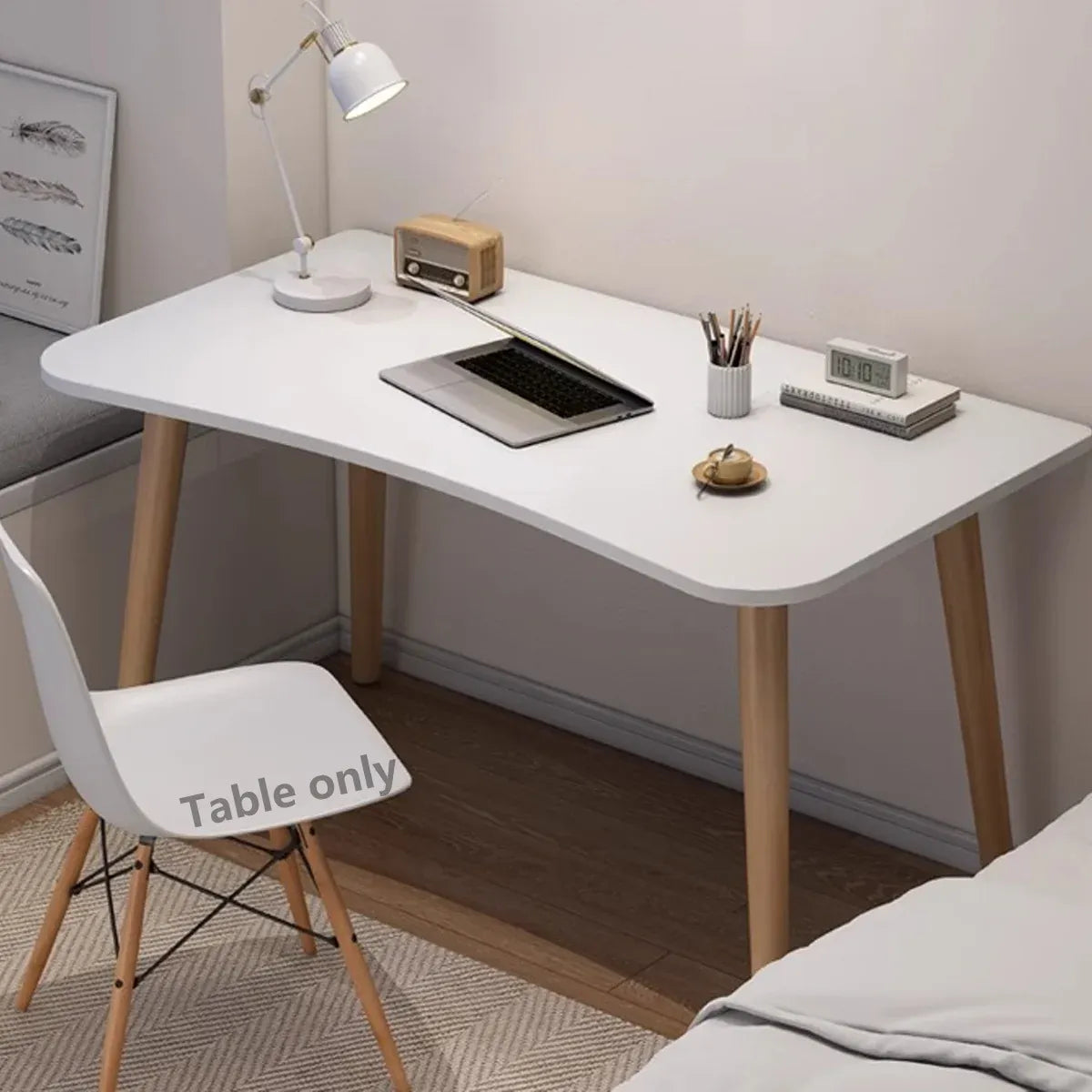 Rectangular Desktop Computer Desk Office Table Sturdy Space-Saving Home Office