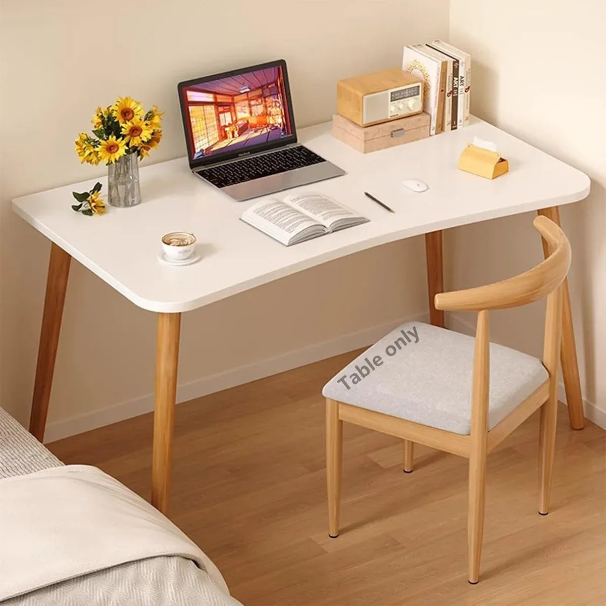 Rectangular Desktop Computer Desk Office Table Sturdy Space-Saving Home Office