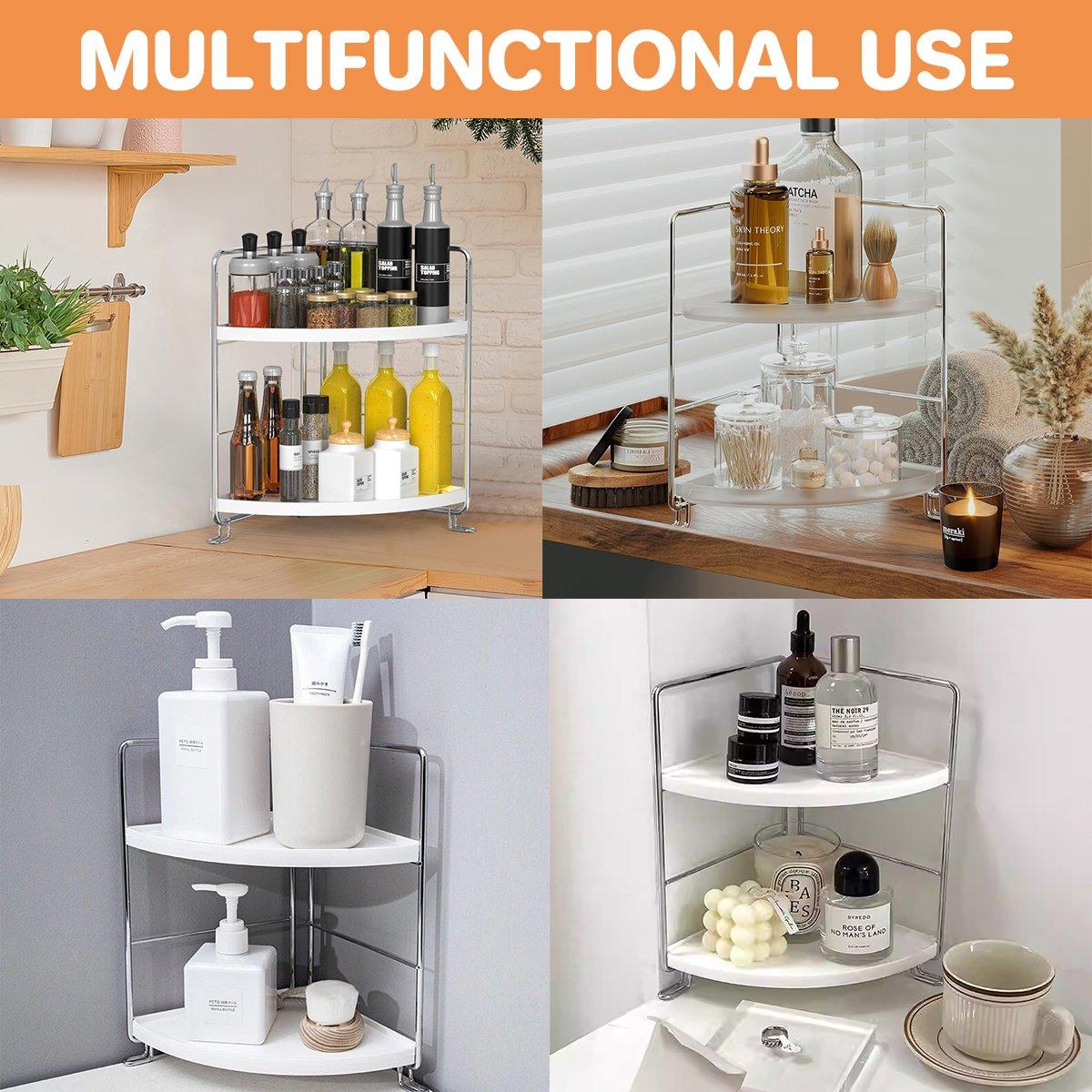 2 Tier Countertop Shelf Organizer Storage Rack
