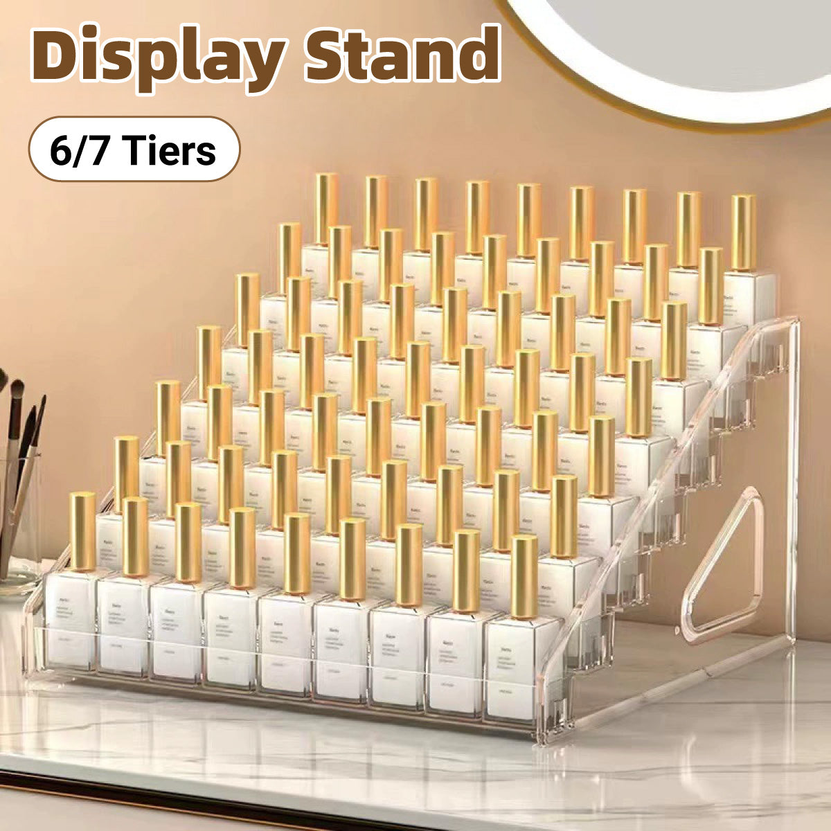 6-Tier Layer Nail Polish Storage Box Multi Layer Clear Display Rack