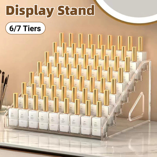 6-Tier Layer Nail Polish Storage Box Multi Layer Clear Display Rack