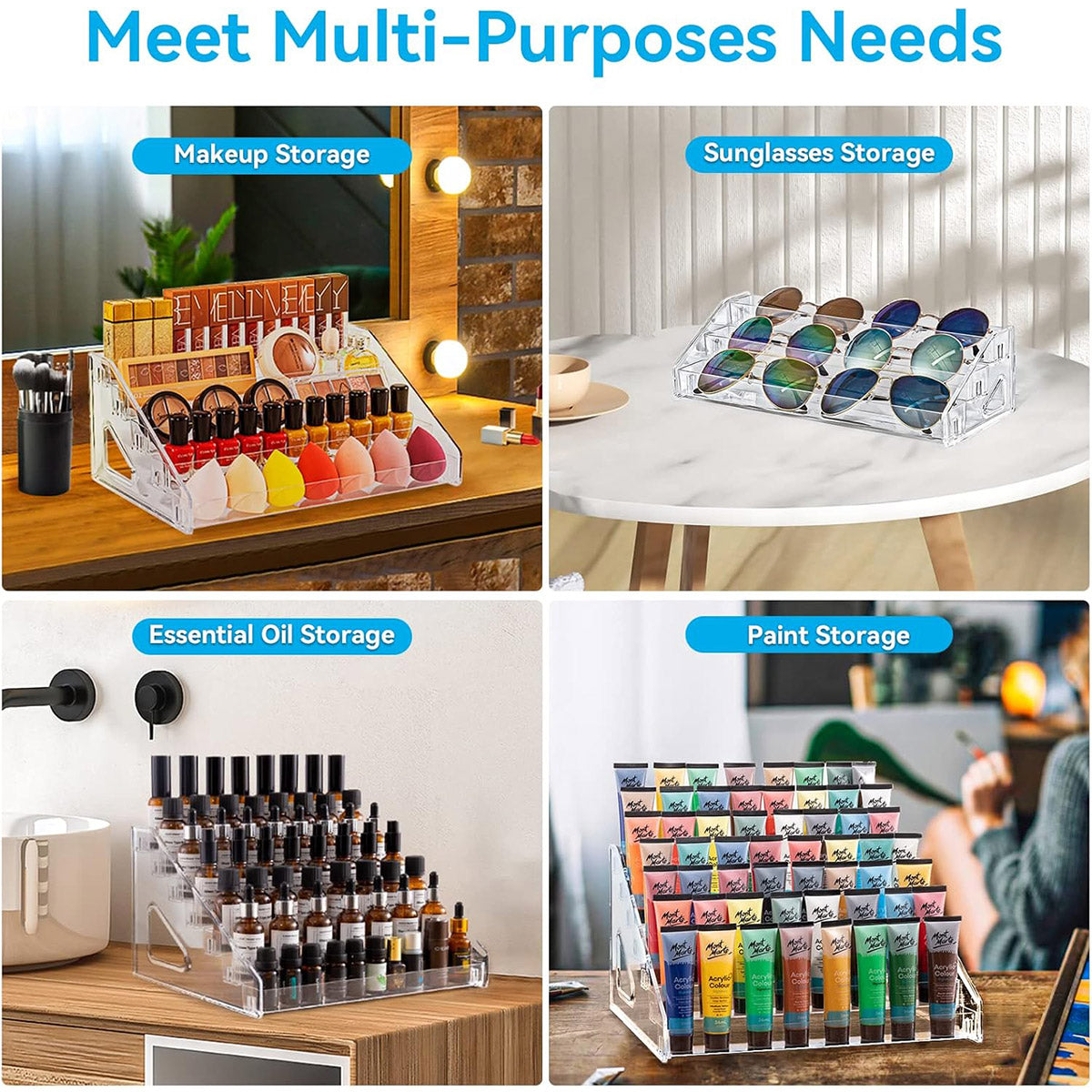 6-Tier Layer Nail Polish Storage Box Multi Layer Clear Display Rack