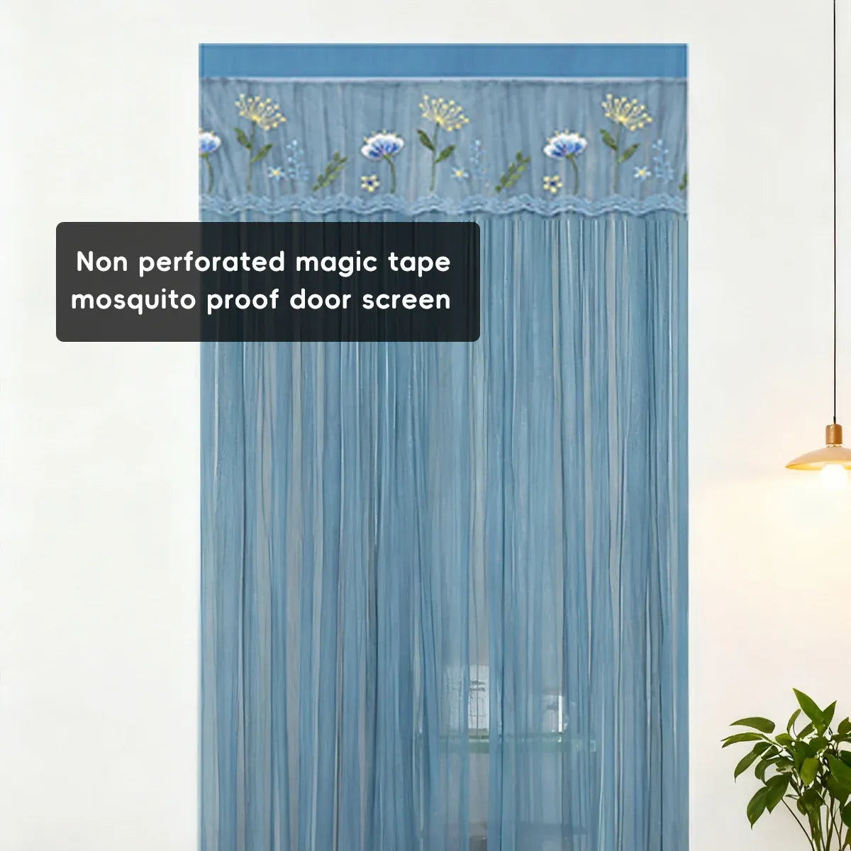 Door Curtain Breathable Insect Proof Durable High-Quality for Home Kitchen Use - Grey