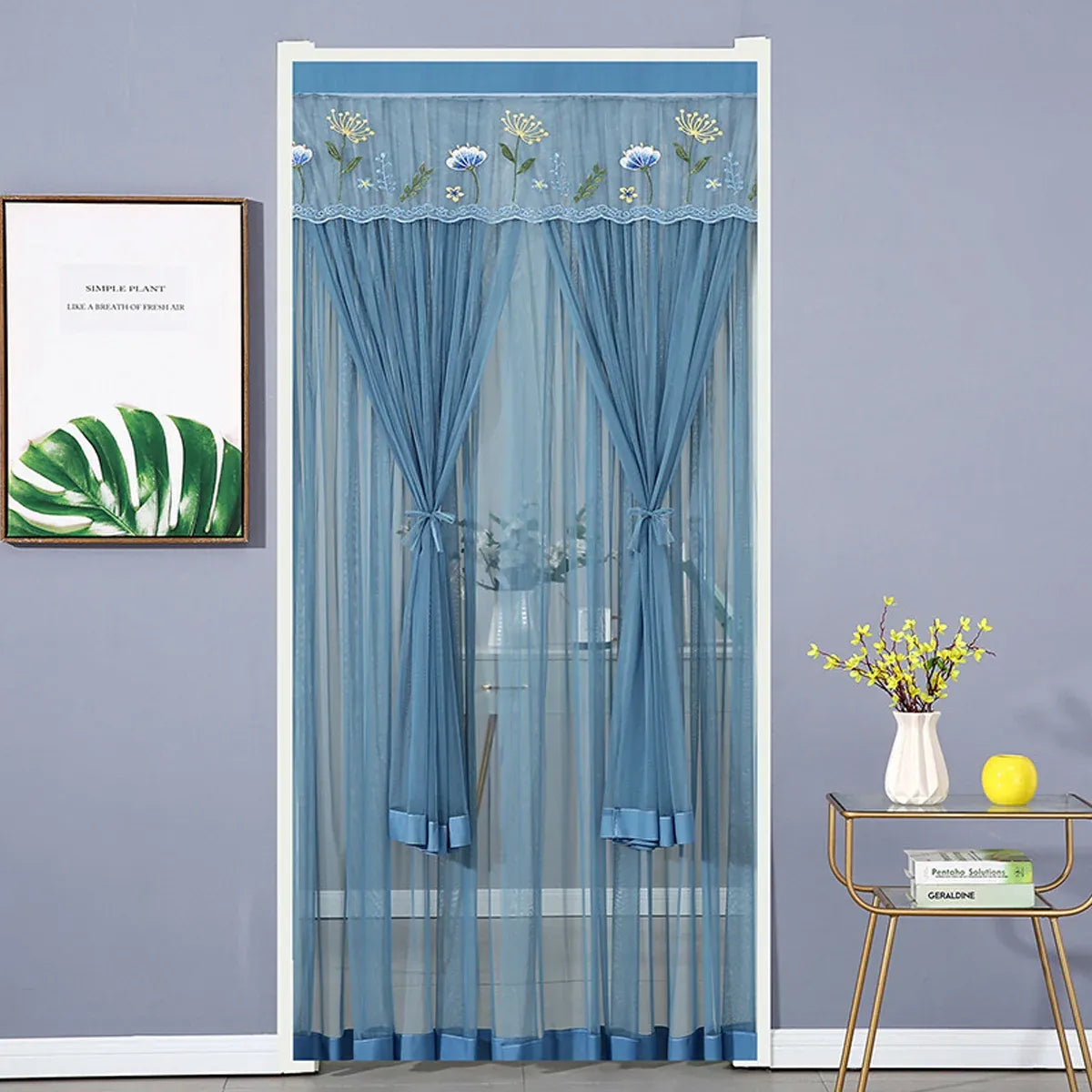 Door Curtain Breathable Insect Proof Durable High-Quality for Home Kitchen Use - Grey