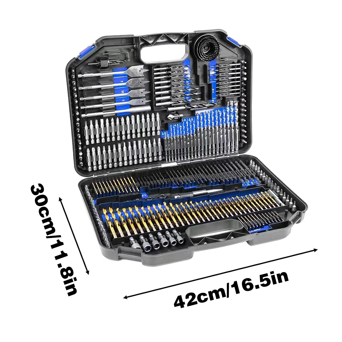 246pcs Drill Bit Set Hole Opener Drills Kit Metal Wood Plastic DIY