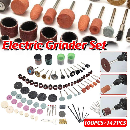 100/147pcs Electric Mill Set Accessories Grinding Cutting Drilling Tool Kit
