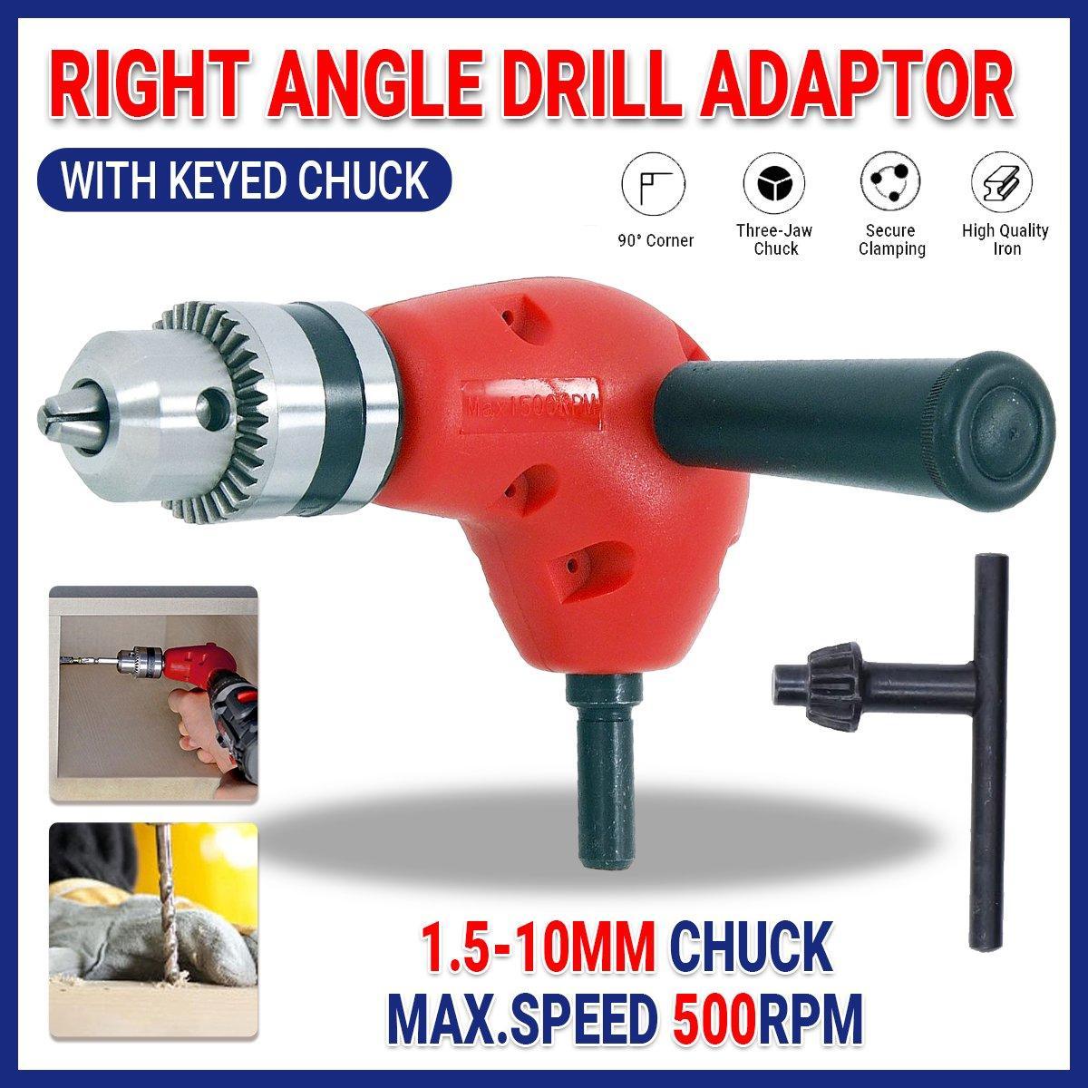 90-Degree Right Angle Drill Attachment 1/4inch Drive Adapter