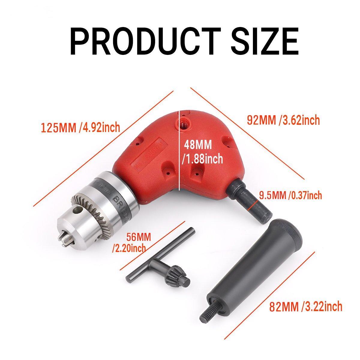 90-Degree Right Angle Drill Attachment 1/4inch Drive Adapter