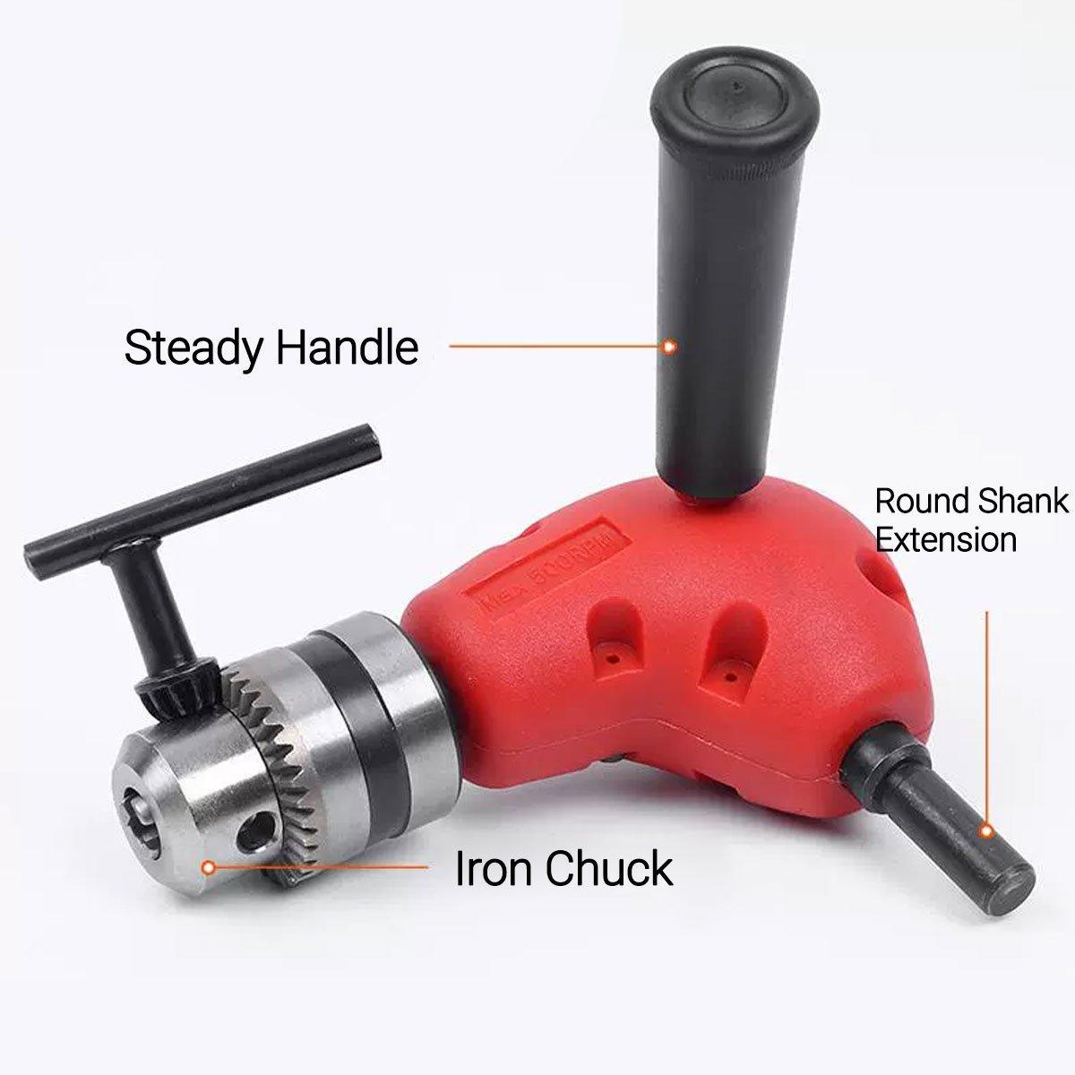 90-Degree Right Angle Drill Attachment 1/4inch Drive Adapter