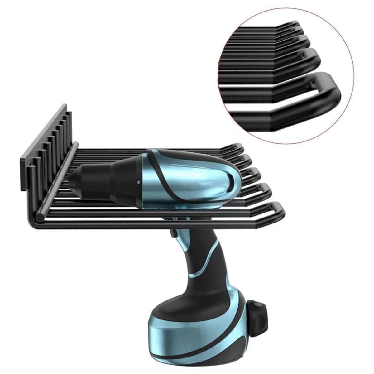 Metal Drill Storage Rack Power Tool Holder Organizer Wall Mount H/D