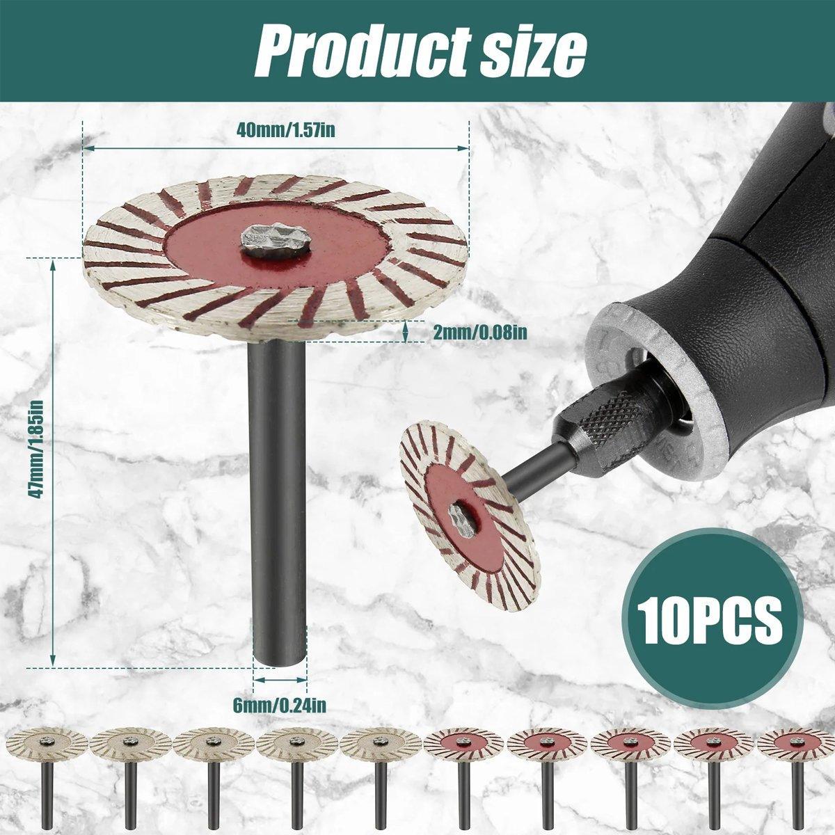 10pcs 40mm Stone Engraving Saw Blades Corrugated Cutting Tools
