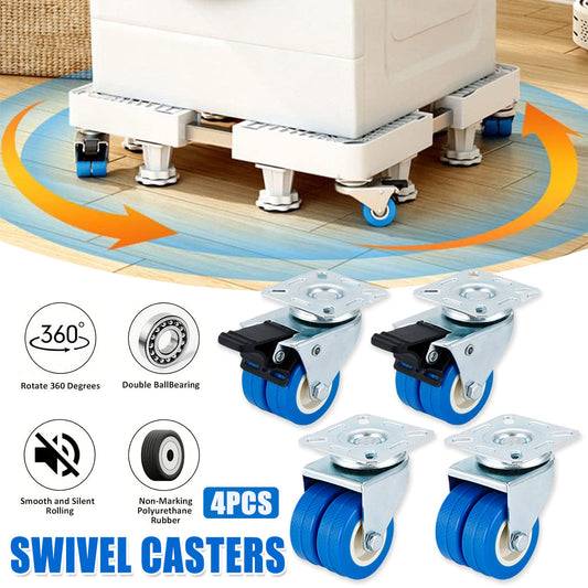 4pcs Casters Movable Wheels Heavy Duty Swivel Locking