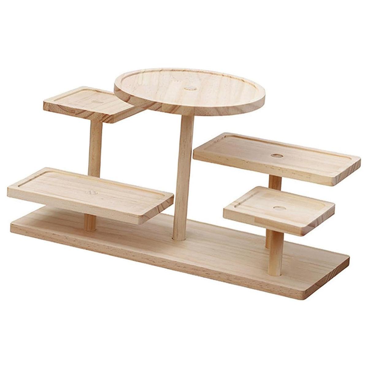 Multi-Tier Wooden Step Shelf Desktop Storage Organizer for Office or Home