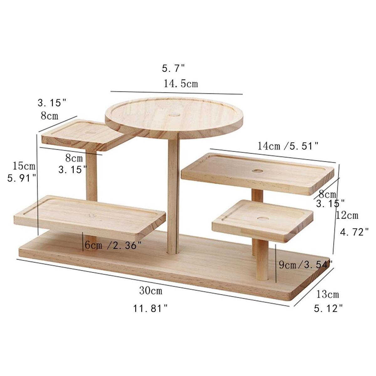 Multi-Tier Wooden Step Shelf Desktop Storage Organizer for Office or Home