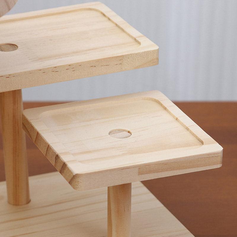 Multi-Tier Wooden Step Shelf Desktop Storage Organizer for Office or Home
