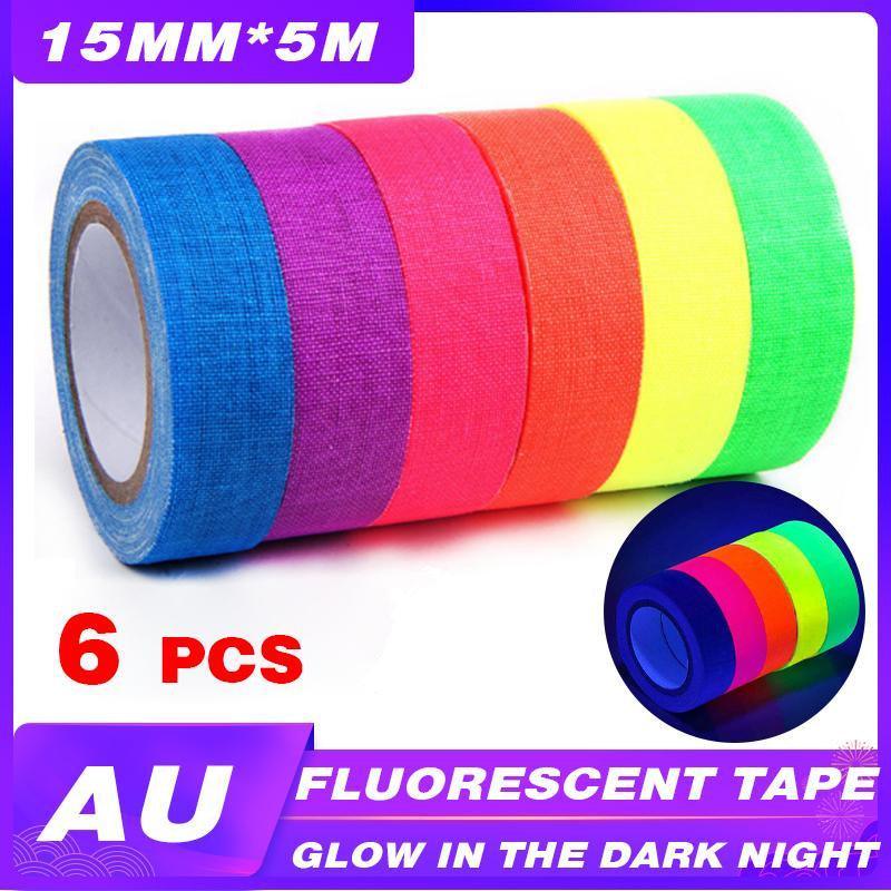 6X Luminous Fluorescent Tape Glow In The Dark Night Self-Adhesive Stickers