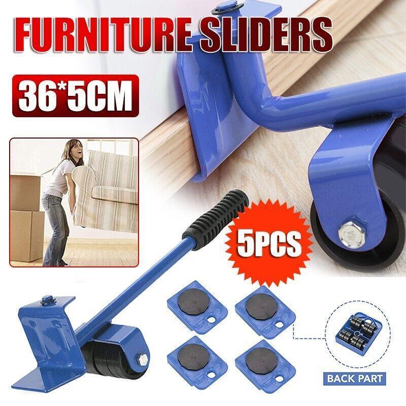 Furniture Lifter and Mover Tool Set 5PCS Heavy Duty Roller Sliders