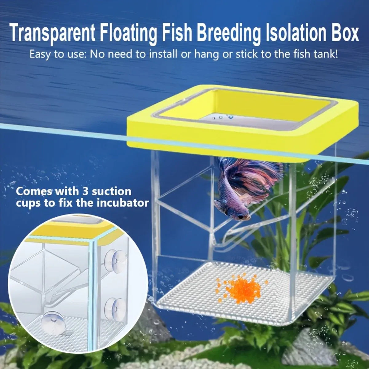Fish Tank Breeding Box Floating Isolation Incubator Hatching Box for Aquarium