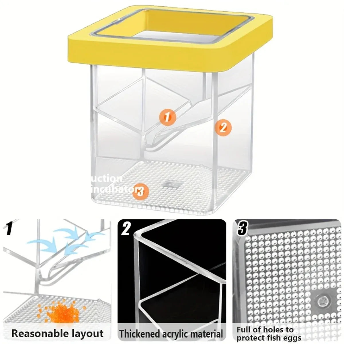 Fish Tank Breeding Box Floating Isolation Incubator Hatching Box for Aquarium