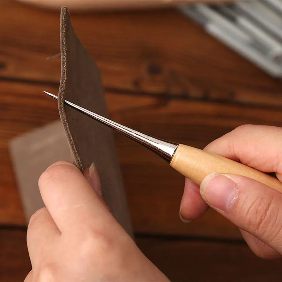 Handmade DIY Leather Crafting Tools Kit for Sewing Stitching and Repair Work