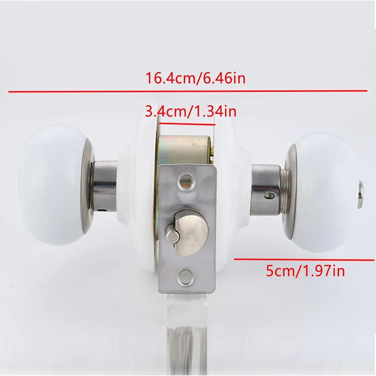 Ceramics Door Knob Lock Key Locking Set Interior Exterior Knob Bedroom Bathroom