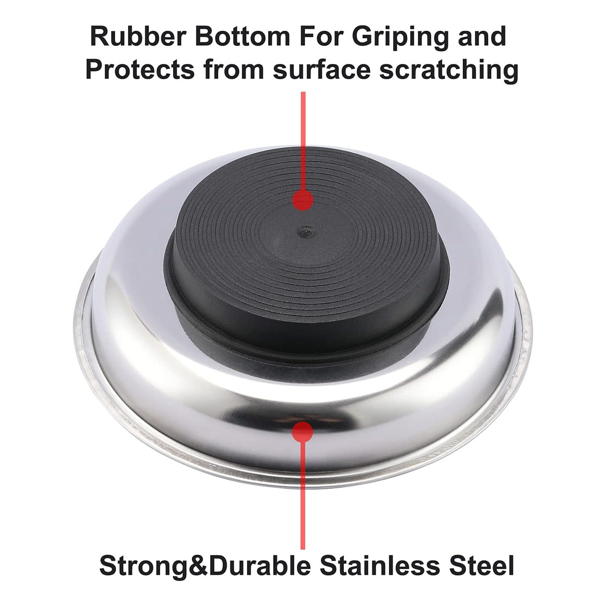 3 4 6 Inch Magnetic Parts Tray Set Stainless Steel Tool Bowl Organizer