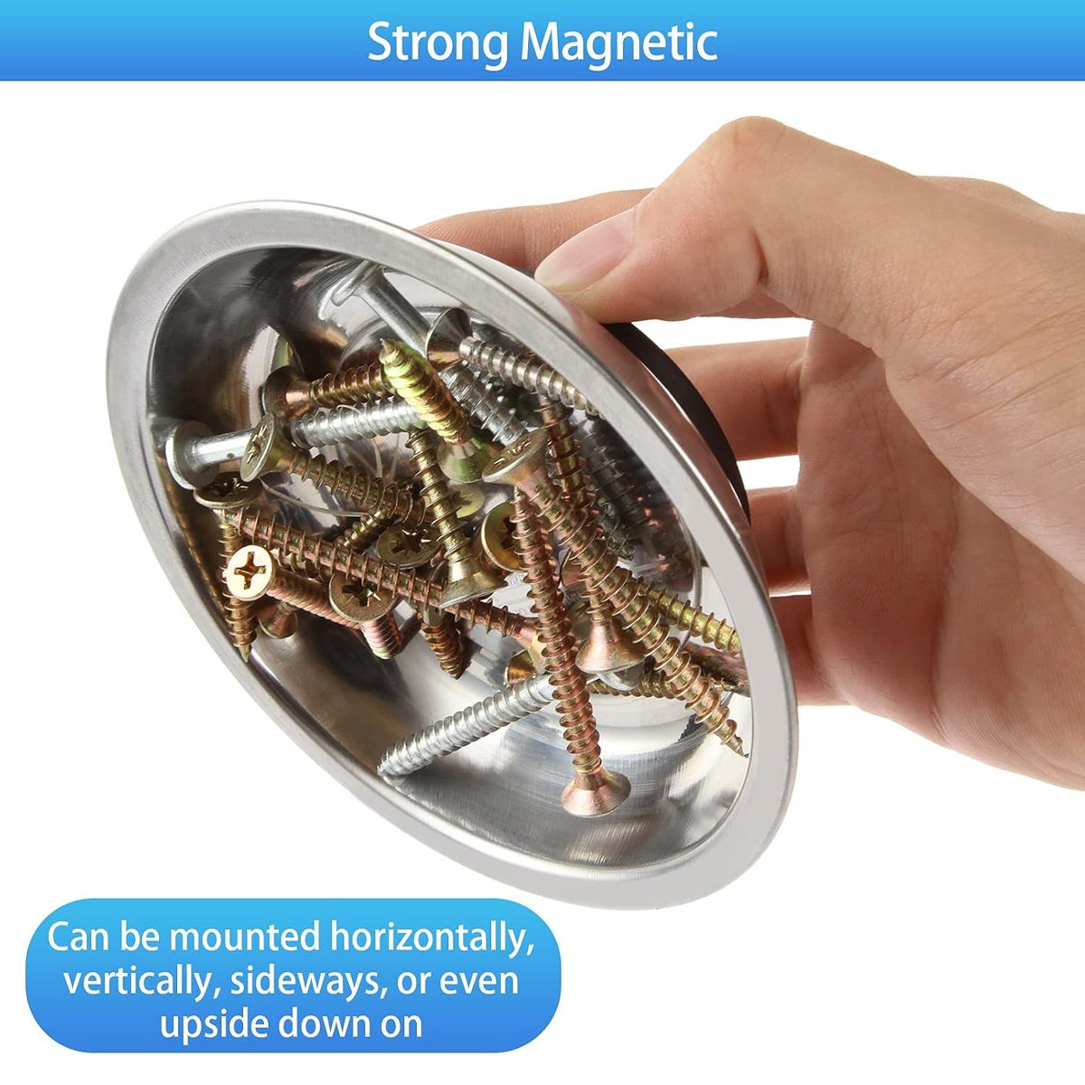 3 4 6 Inch Magnetic Parts Tray Set Stainless Steel Tool Bowl Organizer
