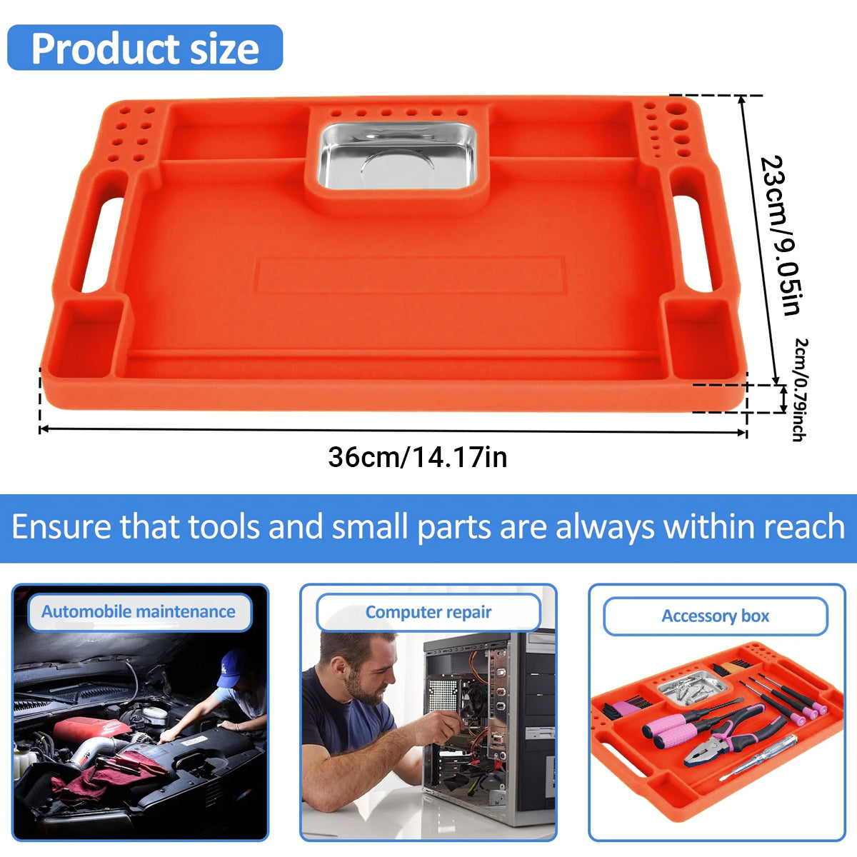Tool Tray Silicone Tool Part Tray Organizer Workshop Garage Accessories