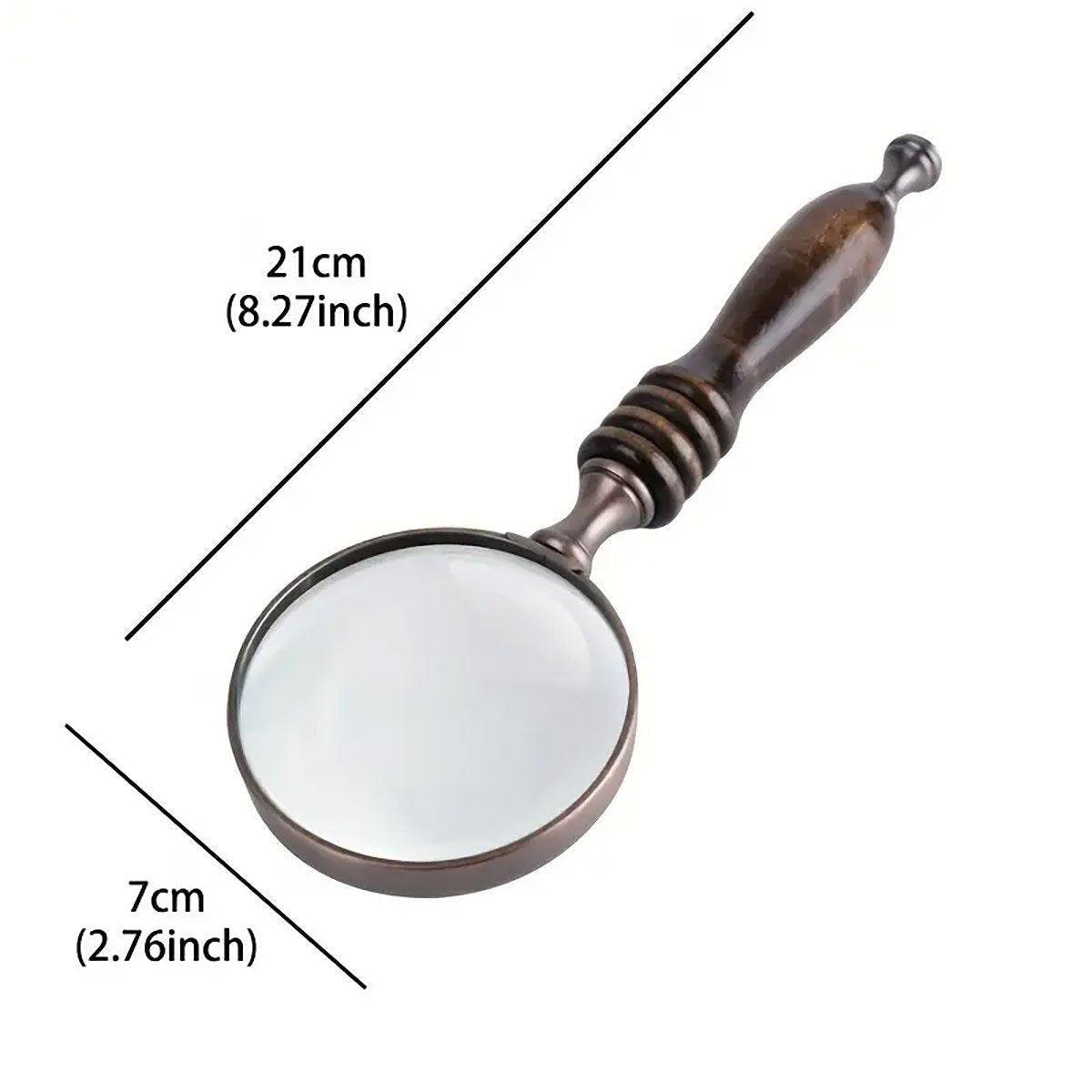 1PCS Vintage Ebony Handle Handheld Metal Magnifier Classical Nostalgic