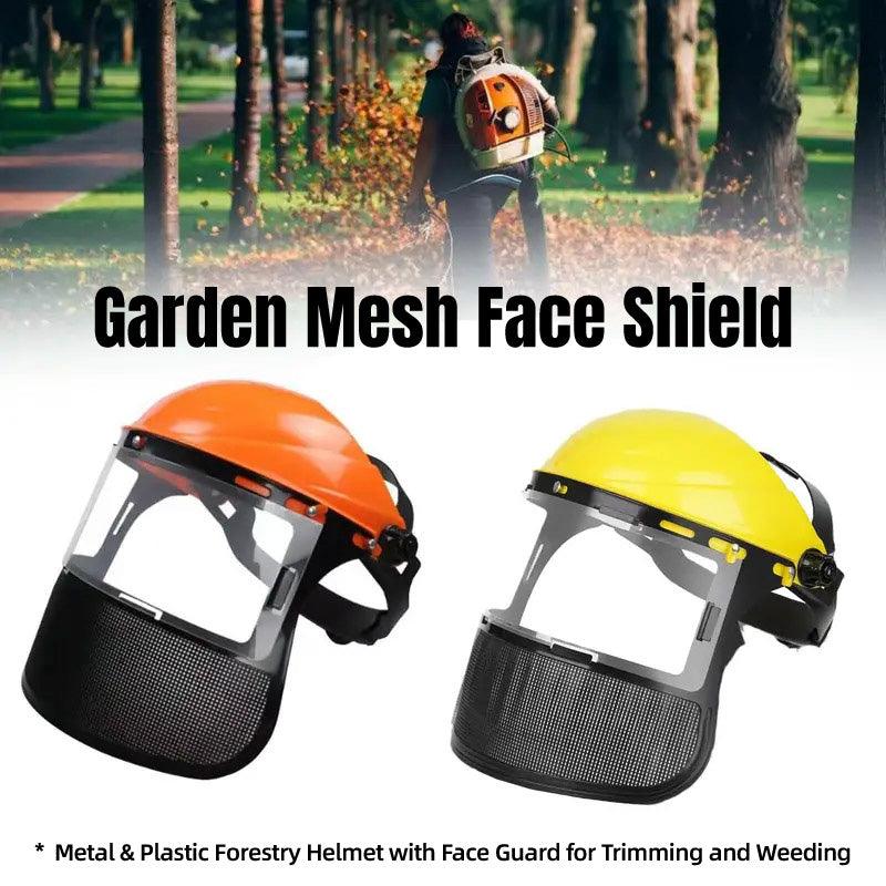 Garden Face Shield Headgear for Mowing and Outdoor Use - Yellow