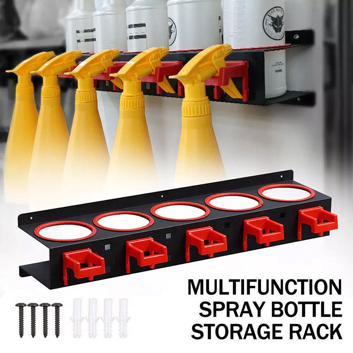 Car Wash Spray Bottle Holder Wall Mount Detailing Storage Rack