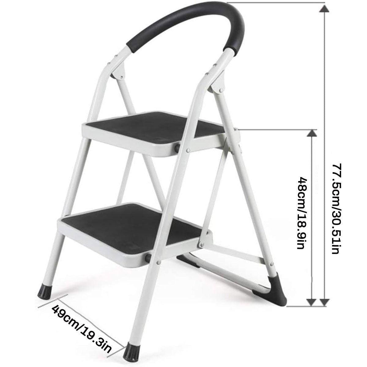 Folding Portable Multi Step Ladder with Handrail Household Iron Ladder