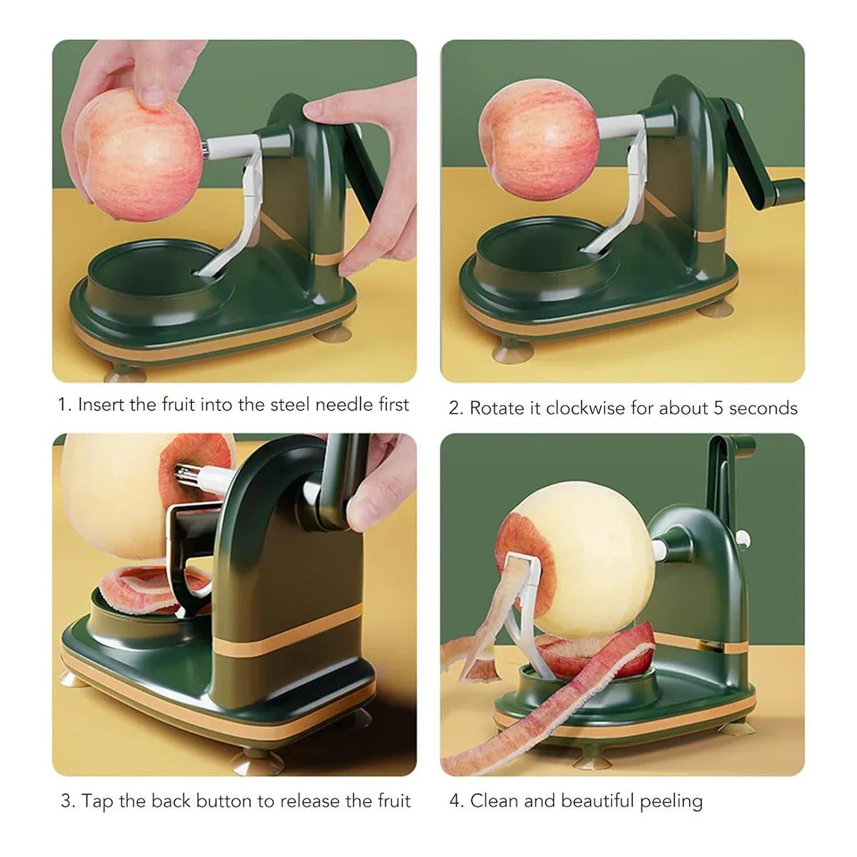 Hand Cranked Fruit Peeling Machine for Home Kitchen Apple Potato Peeling Tool - Light Green