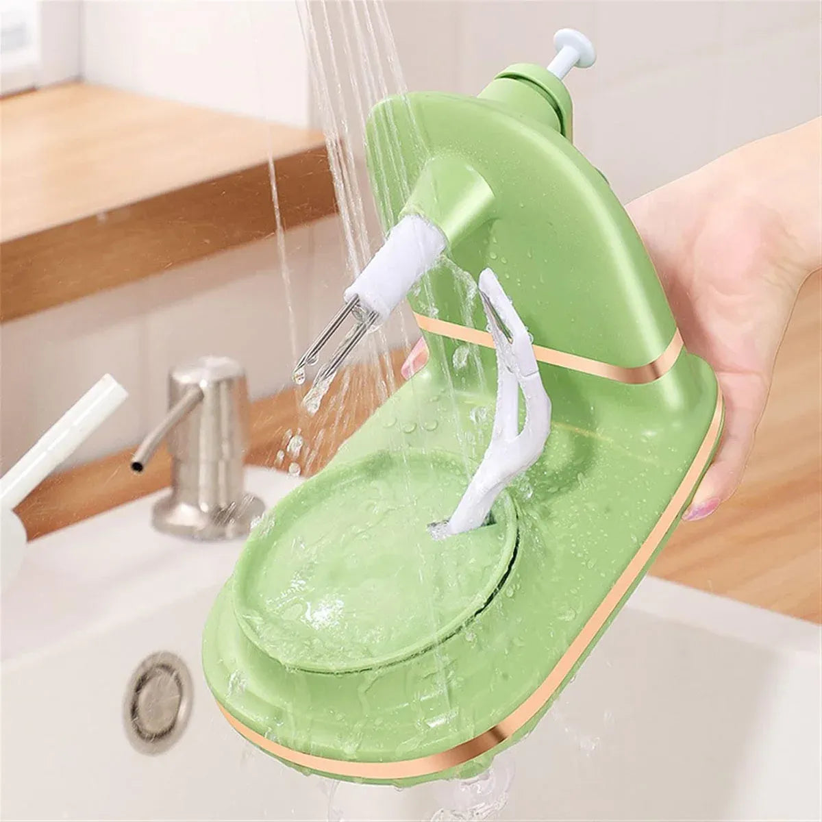 Hand Cranked Fruit Peeling Machine for Home Kitchen Apple Potato Peeling Tool - Light Green