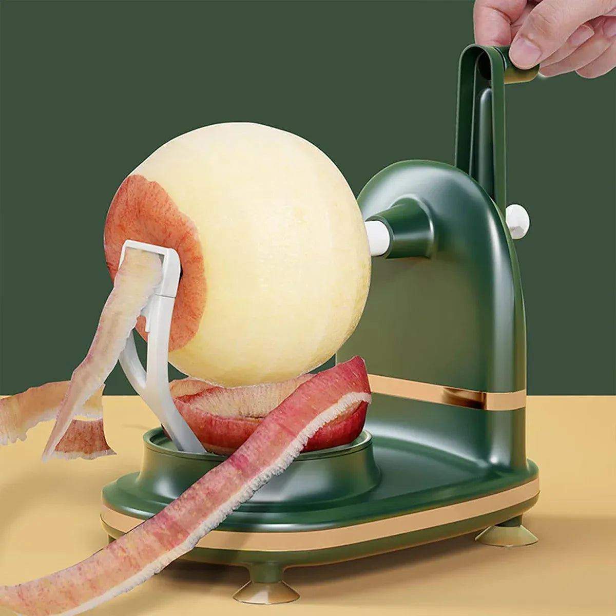 Hand Cranked Fruit Peeling Machine for Home Kitchen Apple Potato Peeling Tool - Light Green
