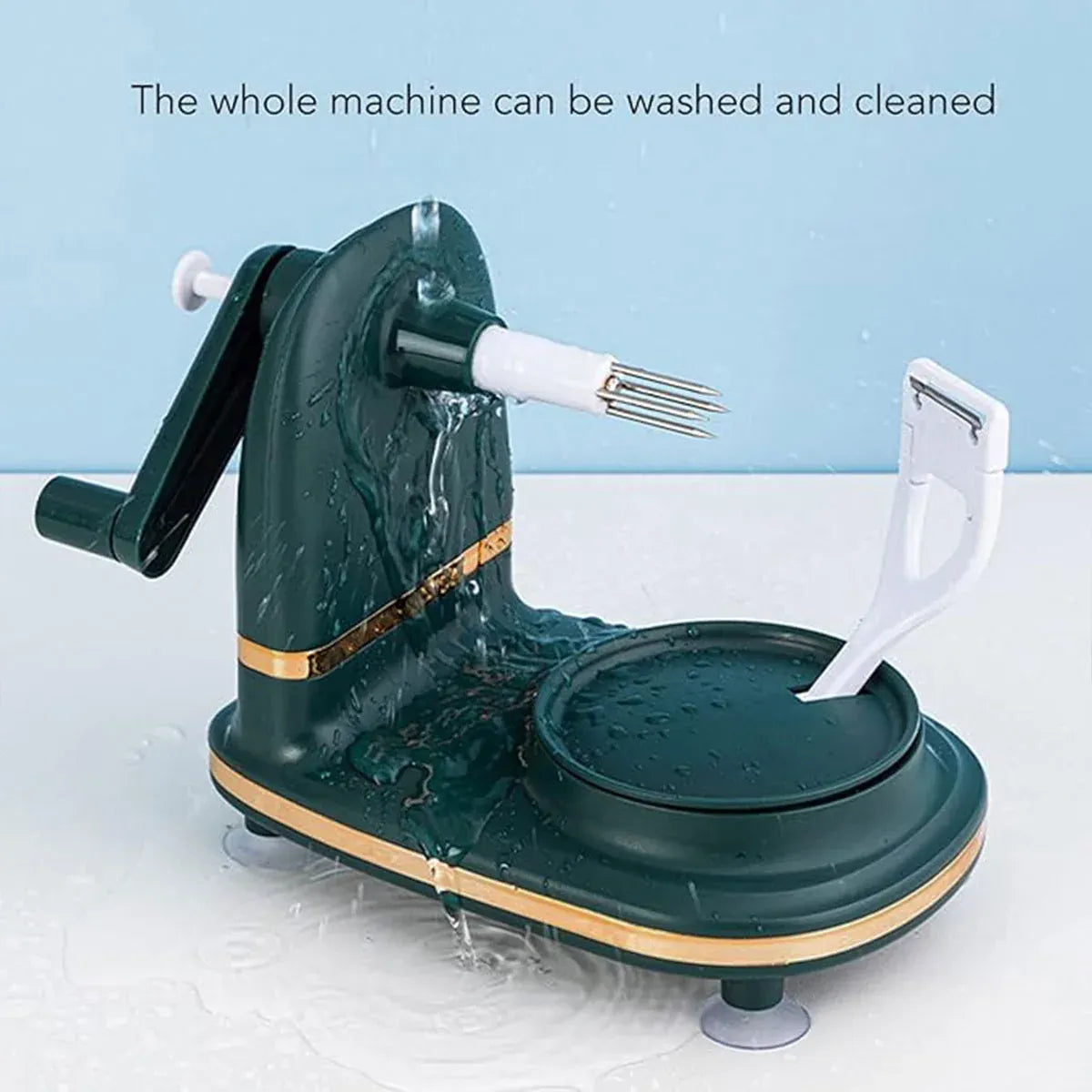 Hand Cranked Fruit Peeling Machine for Home Kitchen Apple Potato Peeling Tool - Light Green