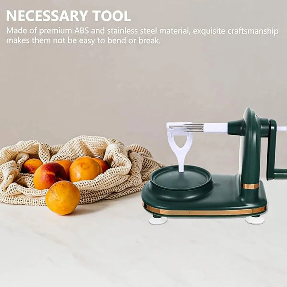 Hand Cranked Fruit Peeling Machine for Home Kitchen Apple Potato Peeling Tool - Light Green