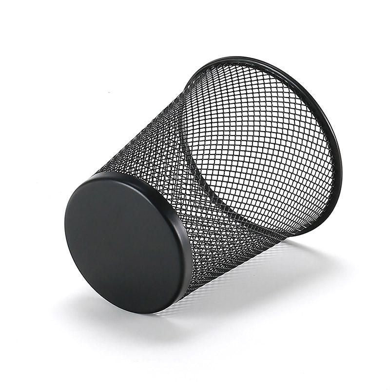 4pcs Round Pen Holder Bucket Desktop Organiser Simple Storage Container Office
