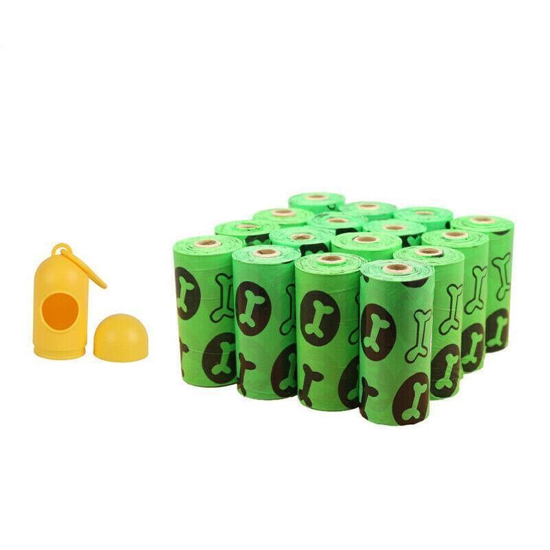 Biodegradable & Compostable Dog Poo Bags Pet Poop Bag Garbage Disposable Clean - 16 Rolls(240 Bags)
