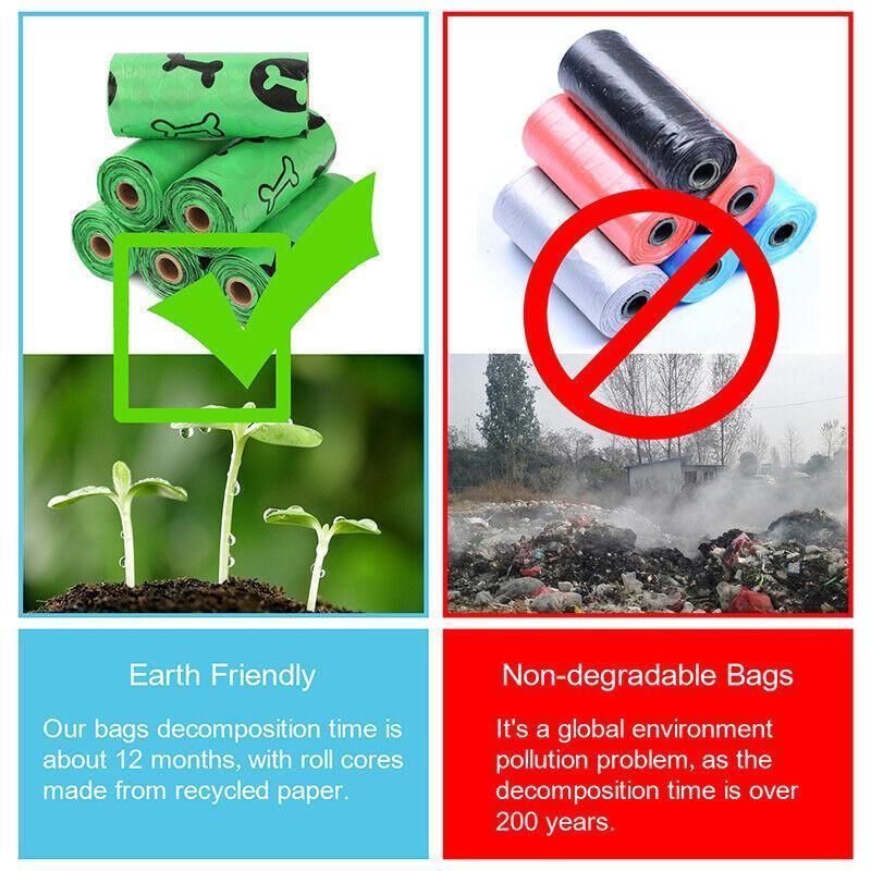 Biodegradable & Compostable Dog Poo Bags Pet Poop Bag Garbage Disposable Clean - 16 Rolls(240 Bags)