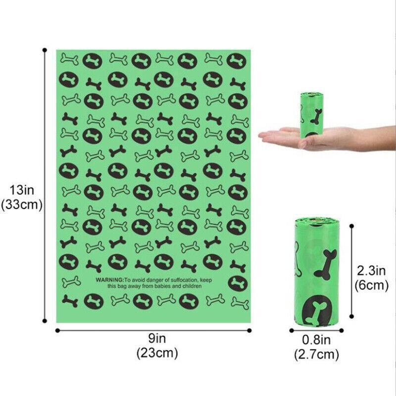 Biodegradable & Compostable Dog Poo Bags Pet Poop Bag Garbage Disposable Clean - 16 Rolls(240 Bags)
