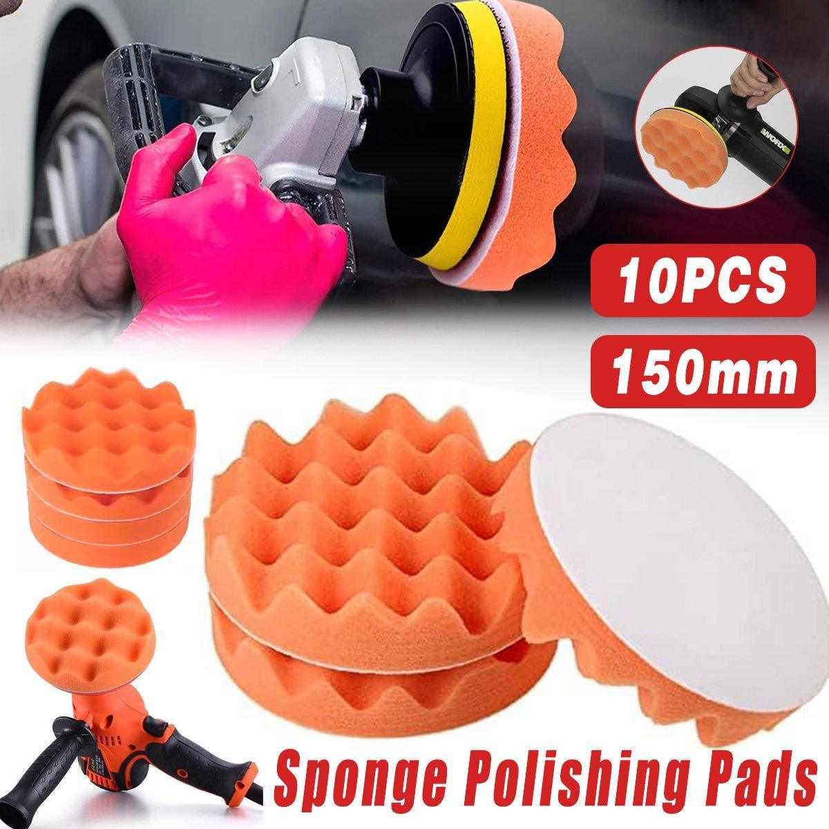 10x 150mm Sponge Polishing Pads 6Inch Waxing Buffing Set for Car