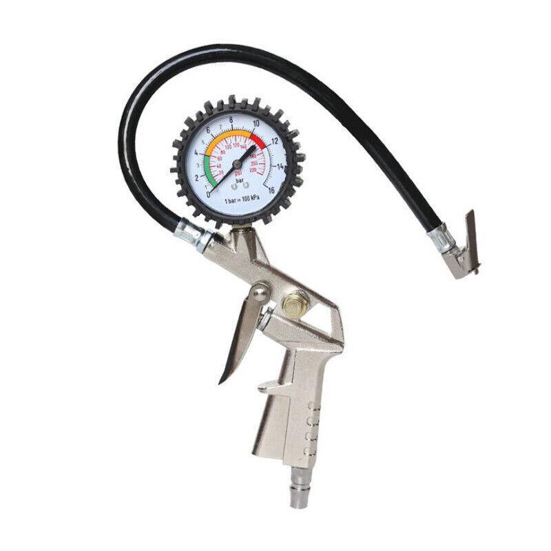 Air Tyre Inflator Pressure Meter Car Truck Tire Pump Hose Gauge