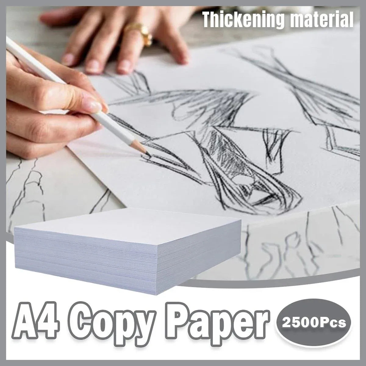 2500pcs A4 Copy Printing Paper White Office Draft Paper for Home and Business