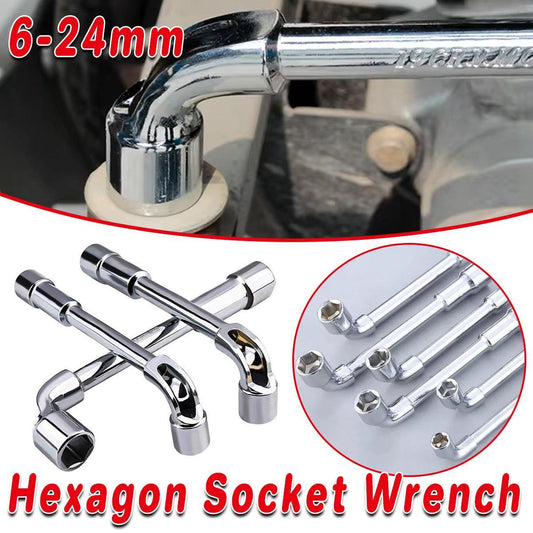 6-23mm L Shaped Socket Wrench Elbow Multi Size Hardware Repair
